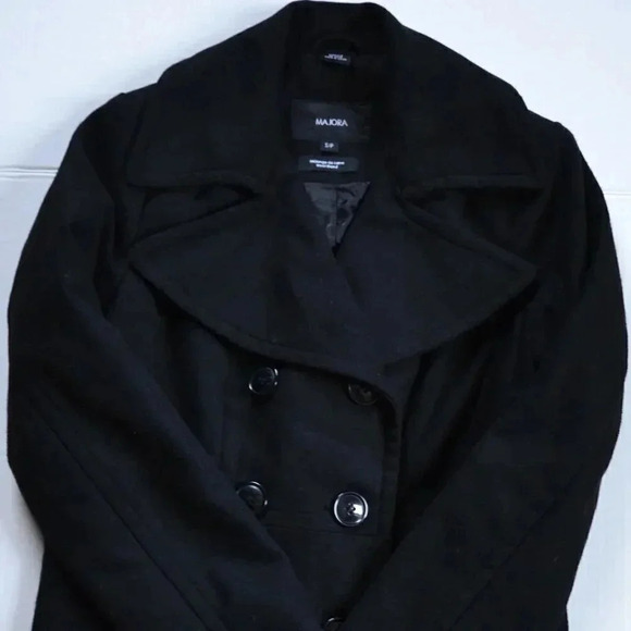 MAJORA Wool  Blend Pea Coat - Picture 3 of 10